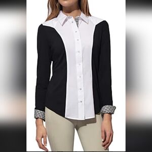 Chestnut Bay Equestrian Navy Liberty Show Shirt NWOT